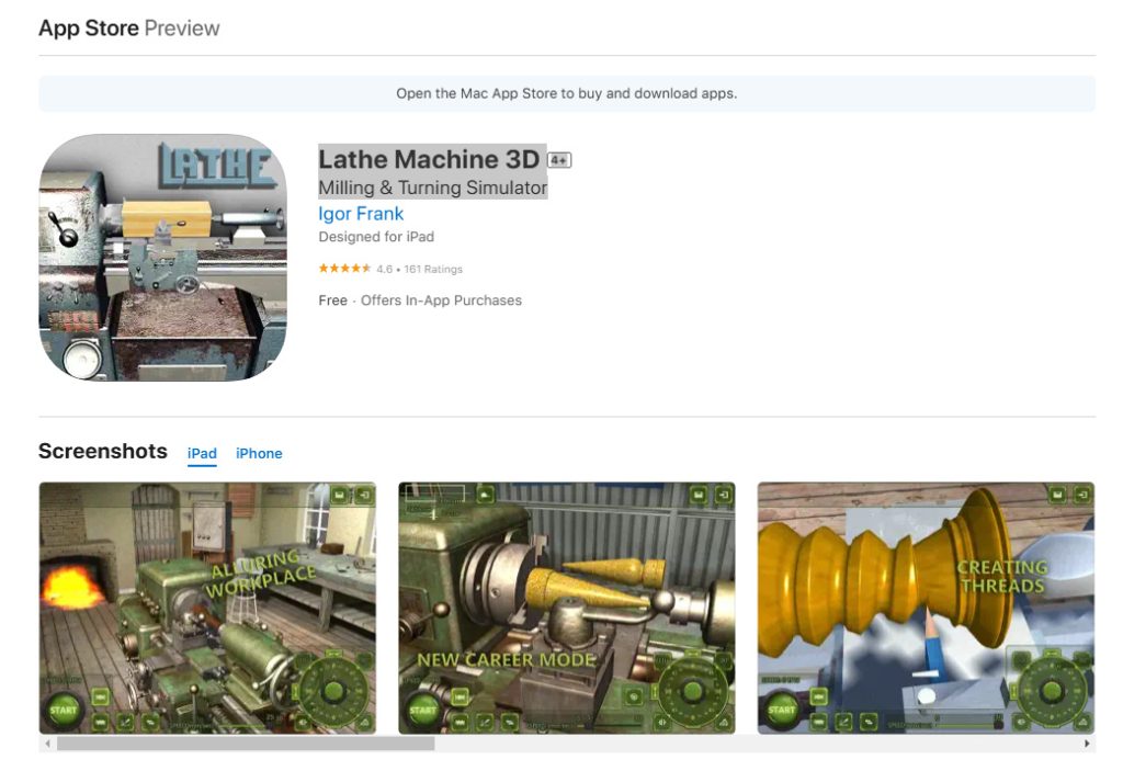 Lathe simulator app