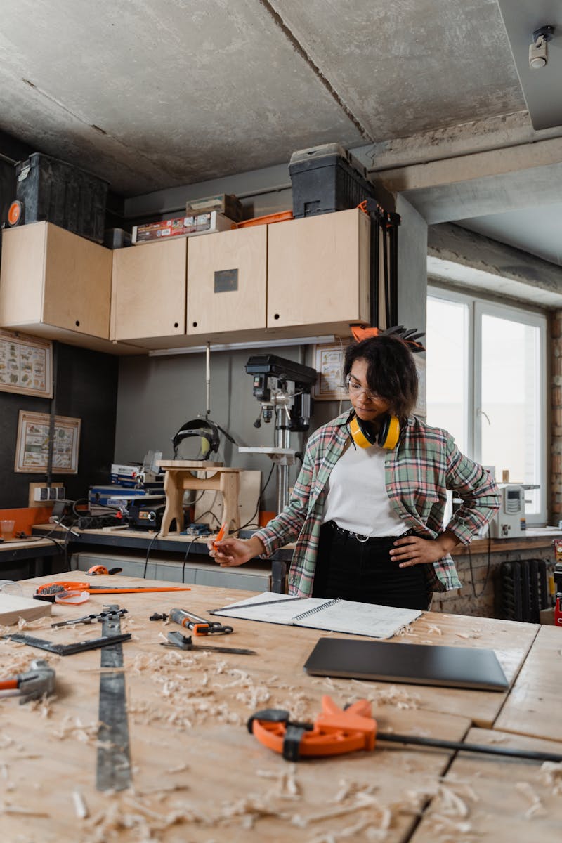 A Woman Doing Carpentry